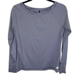 RARE GapFit Breathe Blue White Striped Long Sleeve Performance T-shirt sz S